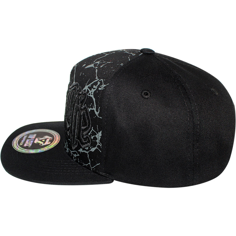 TOP LEVEL : THUG LIFE | Verbiage Design with Marble Print Design Snapback Cap