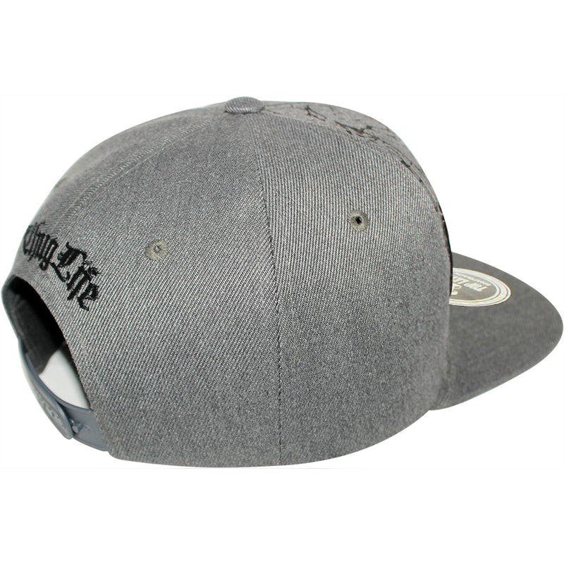 TOP LEVEL : THUG LIFE | Verbiage Design with Marble Print Design Snapback Cap