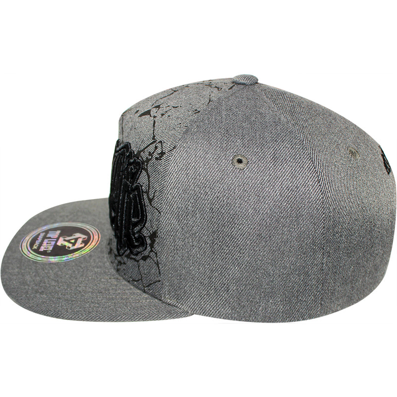 TOP LEVEL : THUG LIFE | Verbiage Design with Marble Print Design Snapback Cap