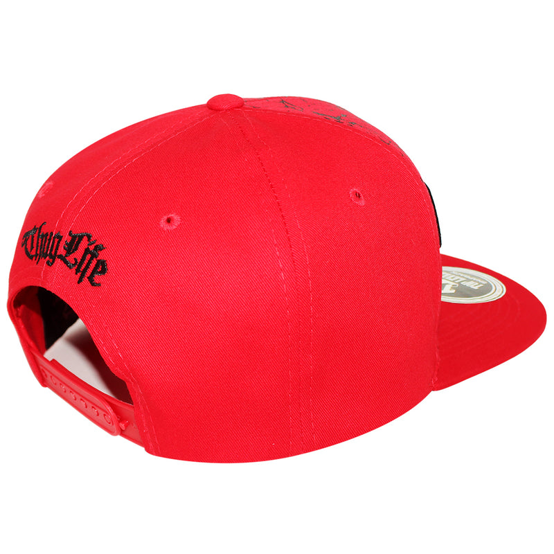 TOP LEVEL : THUG LIFE | Verbiage Design with Marble Print Design Snapback Cap