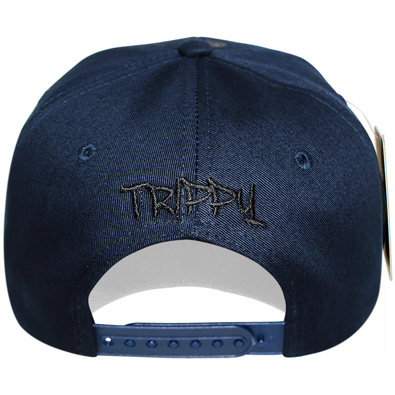 TOP LEVEL : TRIPPY | Verbiage with Drippin' Smiley Face Print Design Snapback Cap