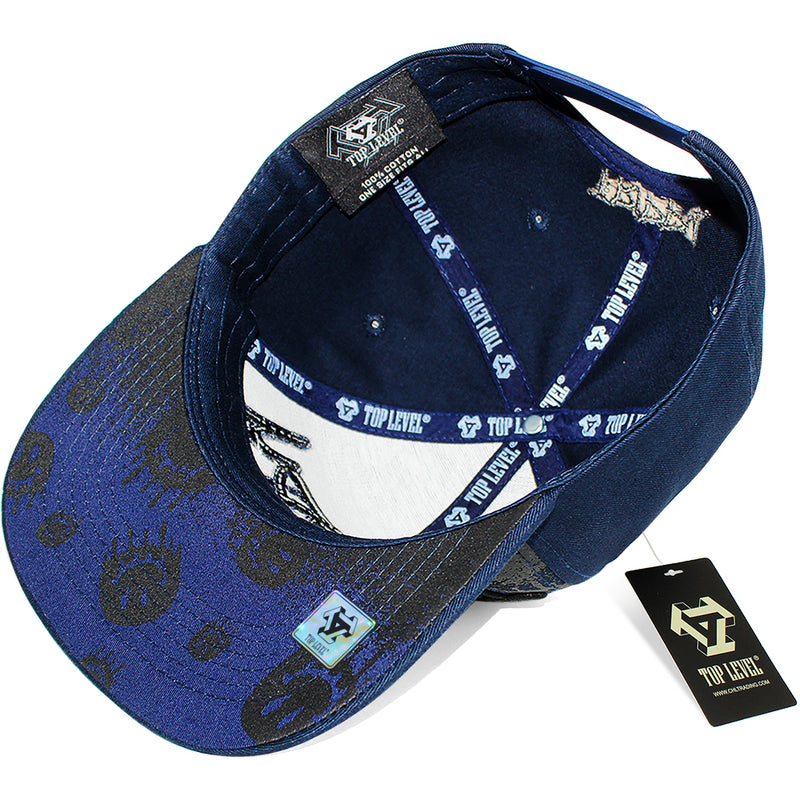 TOP LEVEL : TRIPPY | Verbiage with Drippin' Smiley Face Print Design Snapback Cap