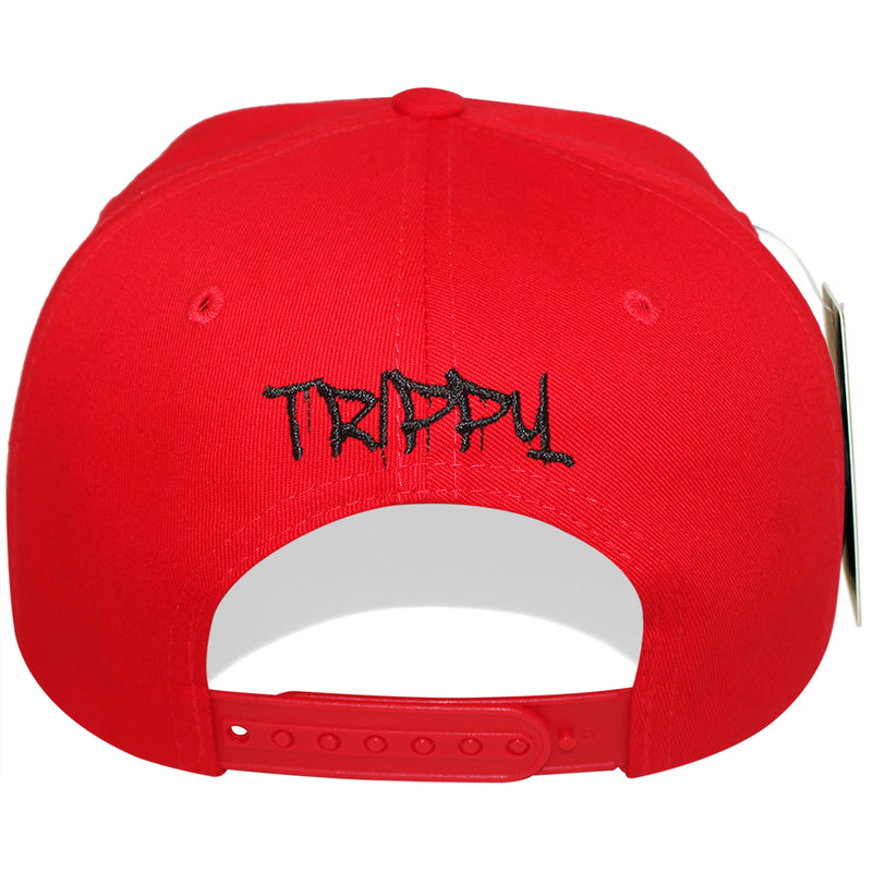 TOP LEVEL : TRIPPY | Verbiage with Drippin' Smiley Face Print Design Snapback Cap