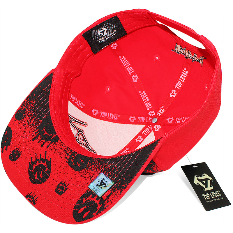 TOP LEVEL : TRIPPY | Verbiage with Drippin' Smiley Face Print Design Snapback Cap