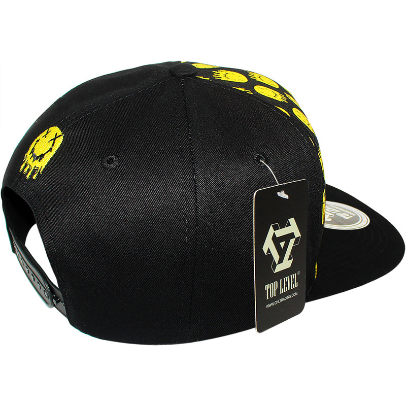 TOP LEVEL : SMILE | Drippin' Smiley Face with All-over Print Design Snapback Cap