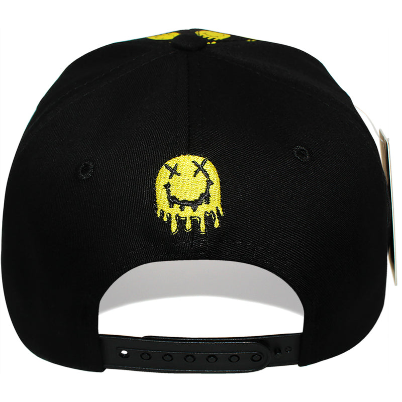 TOP LEVEL : SMILE | Drippin' Smiley Face with All-over Print Design Snapback Cap