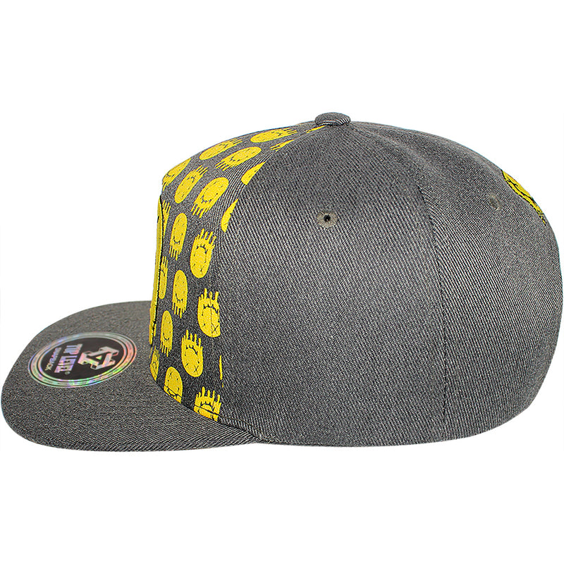 TOP LEVEL : SMILE | Drippin' Smiley Face with All-over Print Design Snapback Cap