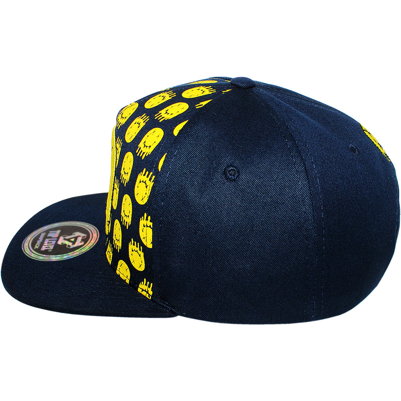 TOP LEVEL : SMILE | Drippin' Smiley Face with All-over Print Design Snapback Cap