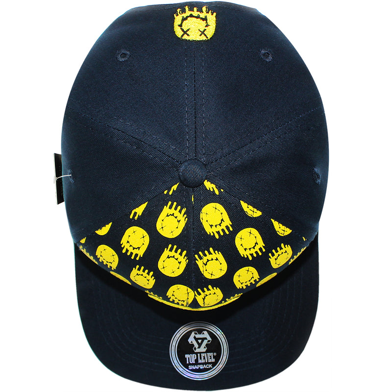 TOP LEVEL : SMILE | Drippin' Smiley Face with All-over Print Design Snapback Cap