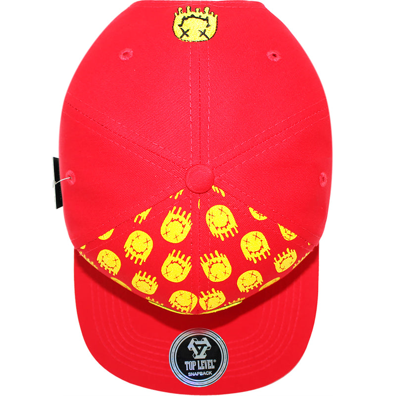 TOP LEVEL : SMILE | Drippin' Smiley Face with All-over Print Design Snapback Cap