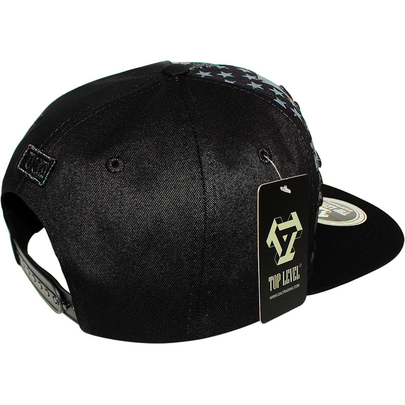 TOP LEVEL : USA | Embroidered Gold American Bald Eagle Emblem Design Snapback Cap