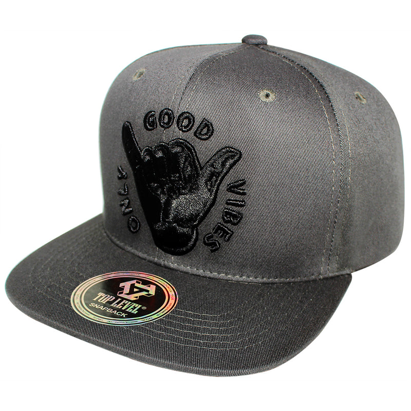 TOP LEVEL : GOOD VIBES ONLY | Shaka Sign Design Snapback Cap